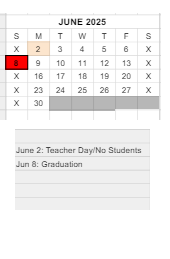 District School Academic Calendar for Syracuse Elementary School for June 2025