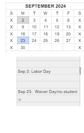 District School Academic Calendar for Syracuse Elementary School for September 2024