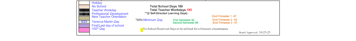 District School Academic Calendar Key for Omega Continuation High