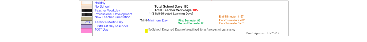 District School Academic Calendar Key for Coronado Elementary