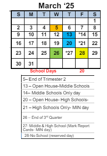 District School Academic Calendar for Hercules Middle for March 2025