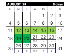 District School Academic Calendar for Eastwood Elementary School for August 2024