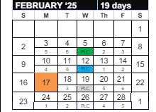 District School Academic Calendar for Eastwood Elementary School for February 2025