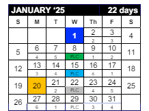 District School Academic Calendar for Eastwood Elementary School for January 2025