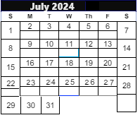 District School Academic Calendar for Eastwood Elementary School for July 2024