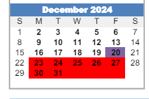 District School Academic Calendar for Maddux Elementary School for December 2024