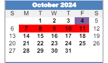 District School Academic Calendar for East Junior High School for October 2024
