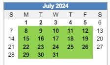 District School Academic Calendar for Western High School for July 2024