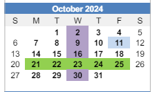 District School Academic Calendar for Western High School for October 2024