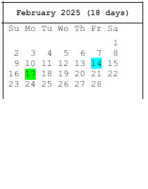 District School Academic Calendar for Mark Twain Elementary School for February 2025