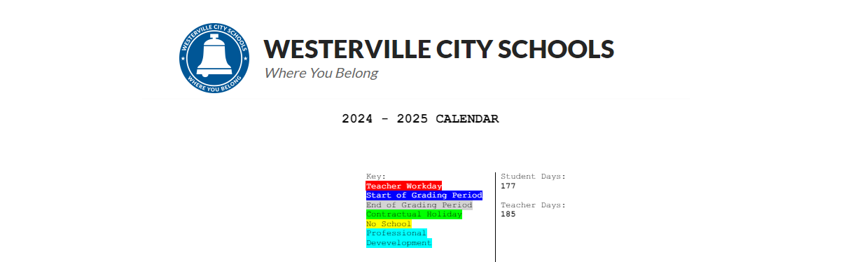 District School Academic Calendar Key for Mark Twain Elementary School