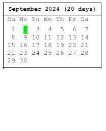 District School Academic Calendar for Mark Twain Elementary School for September 2024