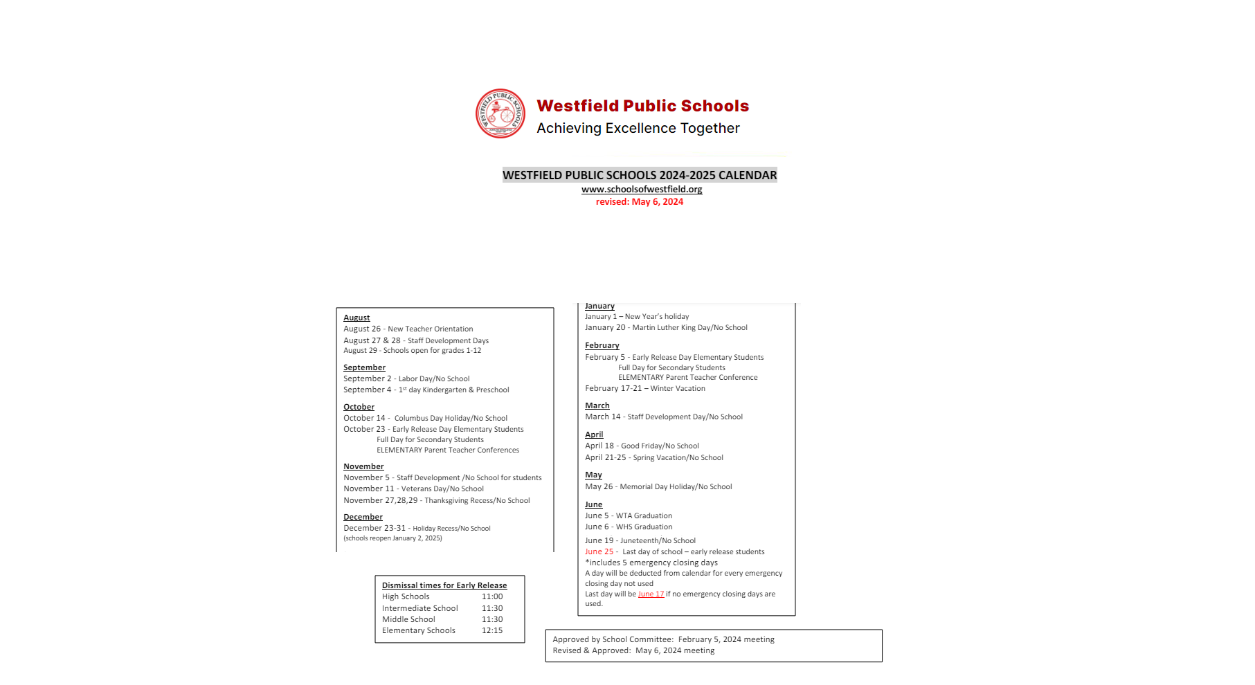 District School Academic Calendar Key for Abner Gibbs