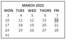District School Academic Calendar for Abner Gibbs for March 2025