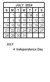 District School Academic Calendar for Maple Glen Elementary for July 2024