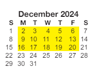 District School Academic Calendar for Sunset Hills Elementary School for December 2024