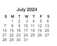 District School Academic Calendar for Sunset Hills Elementary School for July 2024