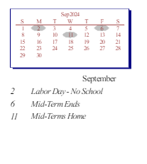 District School Academic Calendar for Meadowview Elementary Sch for September 2024
