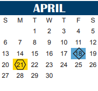 District School Academic Calendar for Wichita Falls Sp Ed Ctr for April 2025