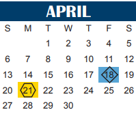 District School Academic Calendar for Harrell Accelerated Learning Cente for April 2025