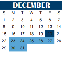 District School Academic Calendar for Zundelowitz Junior High for December 2024