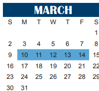 District School Academic Calendar for Zundelowitz Junior High for March 2025