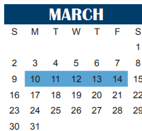 District School Academic Calendar for Cunningham School for March 2025