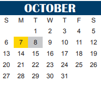 District School Academic Calendar for Fain Elementary for October 2024