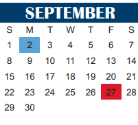 District School Academic Calendar for Mcniel Junior High for September 2024