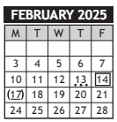 District School Academic Calendar for Washington Accelerated Learning Elem for February 2025