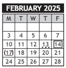 District School Academic Calendar for Metro Meridian Alt High for February 2025