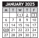 District School Academic Calendar for Washington Accelerated Learning Elem for January 2025