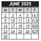 District School Academic Calendar for Caldwell Elem for June 2025