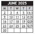 District School Academic Calendar for Washington Accelerated Learning Elem for June 2025