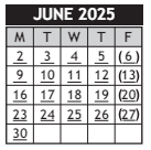 District School Academic Calendar for Stucky Middle School for June 2025