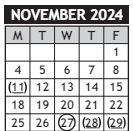 District School Academic Calendar for Enterprise Elem for November 2024