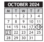 District School Academic Calendar for Washington Accelerated Learning Elem for October 2024