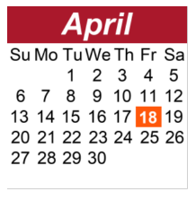 District School Academic Calendar for Sunset Middle School for April 2025