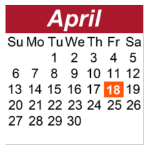 District School Academic Calendar for Fairview Middle School for April 2025