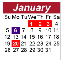 District School Academic Calendar for Hunters Bend Elementary for January 2025