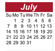 District School Academic Calendar for Heritage Middle School for July 2024