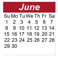 District School Academic Calendar for Sunset Middle School for June 2025