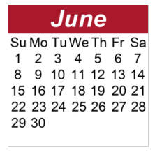 District School Academic Calendar for Hunters Bend Elementary for June 2025