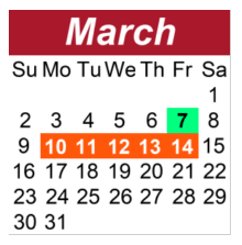 District School Academic Calendar for Fred J Page High School for March 2025