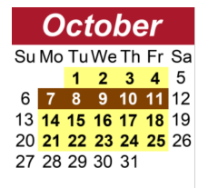 District School Academic Calendar for Brentwood Middle School for October 2024
