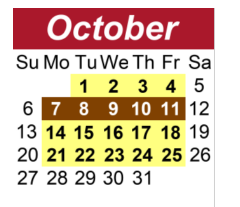 District School Academic Calendar for Bethesda Elementary School for October 2024