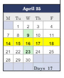 District School Academic Calendar for Fifth Avenue School for April 2025