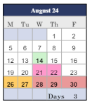 District School Academic Calendar for Fifth Avenue School for August 2024