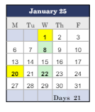 District School Academic Calendar for Social Street School for January 2025
