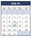District School Academic Calendar for Social Street School for July 2024